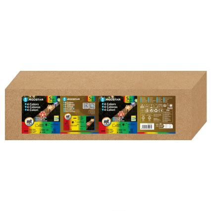 Aigostar - LED RGBY Solarno božićno svetlo 5xLED/1,2V/8 funkcija 1m IP65 800mAh pahulje