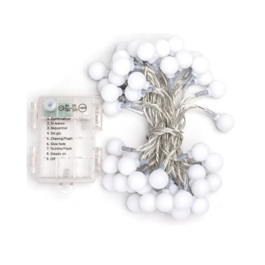 Aigostar - LED RGBY Vanjske Božićne lampice 50xLED/3xAA/8 funkcije 5,3 m IP44