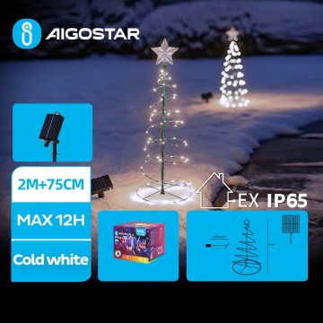 Aigostar - LED Solarna božićna dekoracija LED/0,26W/3,7V 75cm IP65 hladna bela