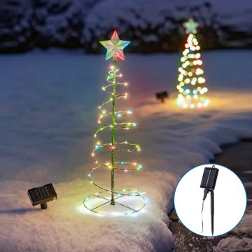 Aigostar - LED Solarna božićna dekoracija LED/0,26W/3,7V 75cm IP65 šareni
