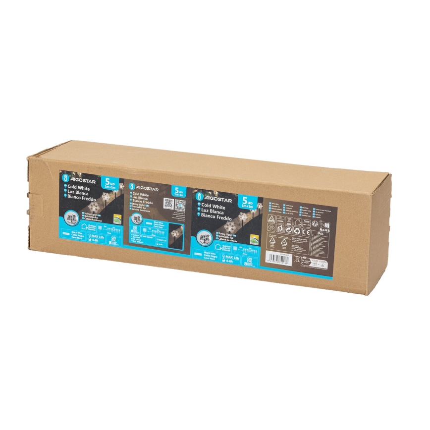 Aigostar - LED Solarna božićna lampa LED/0,054W/1,2V 1m IP65 hladna bela