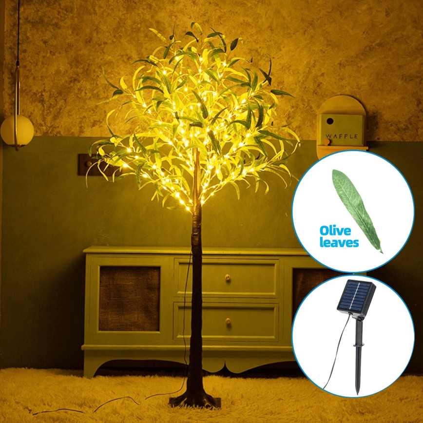 Aigostar - LED solarna dekoracija 210xLED/3,5m IP65 topla bela olive