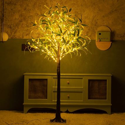 Aigostar - LED solarna dekoracija 210xLED/3,5m IP65 topla bela olive