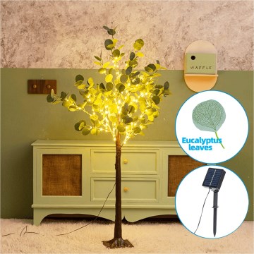 Aigostar - LED solarna dekoracija 285xLED/3,8m IP65 topla bela eukaliptus
