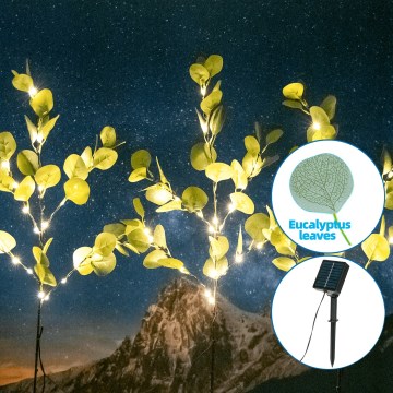 Aigostar - LED solarna dekoracija 60xLED/3,5m IP65 topla bela eukaliptus