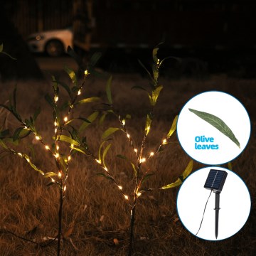 Aigostar - LED solarna dekoracija 60xLED/3,5m IP65 topla bela olive