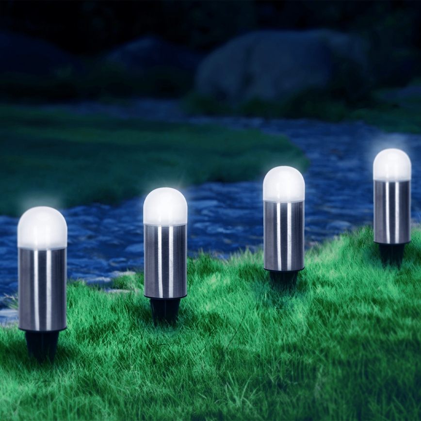 Aigostar - LED Solarna lampa LED/0,006W/1,2V 20cm krom 6500K IP44