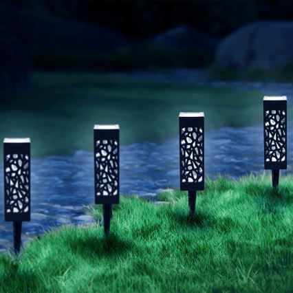 Aigostar - LED Solarna lampa LED/0,006W/1,2V 28,5cm crno 6500K  IP44