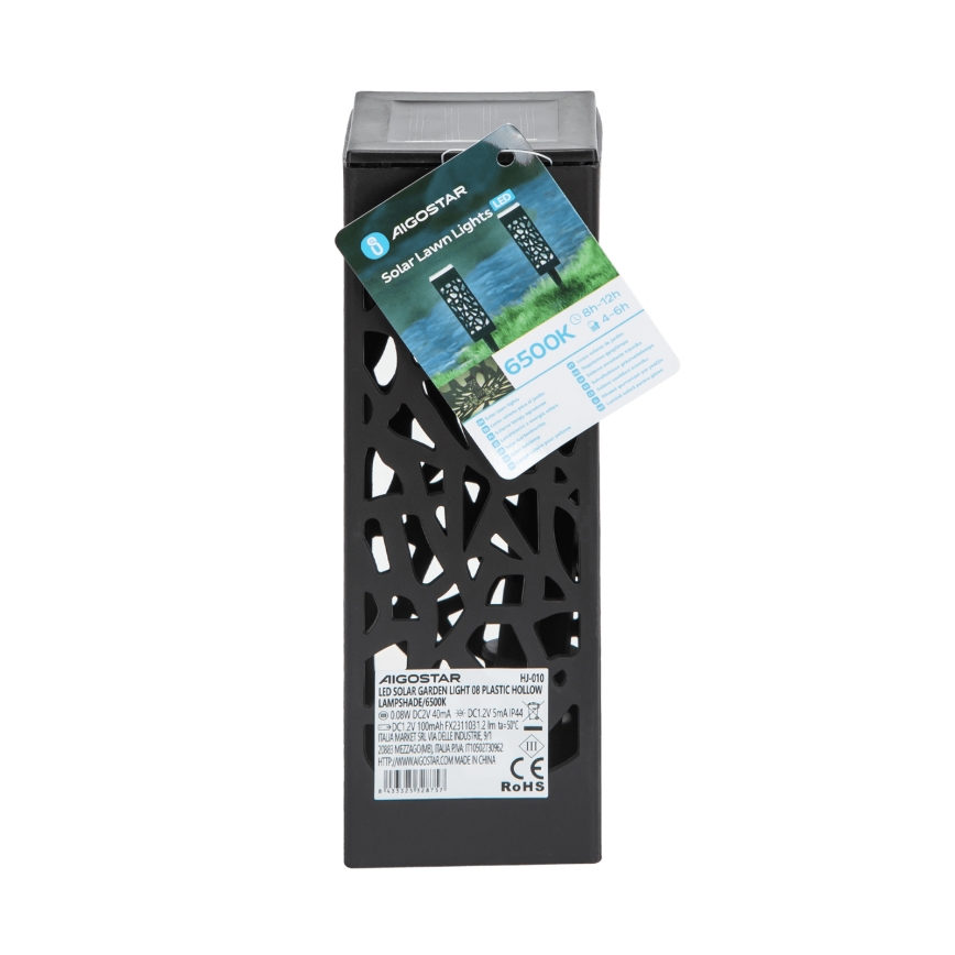 Aigostar - LED Solarna lampa LED/0,006W/1,2V 28,5cm crno 6500K  IP44