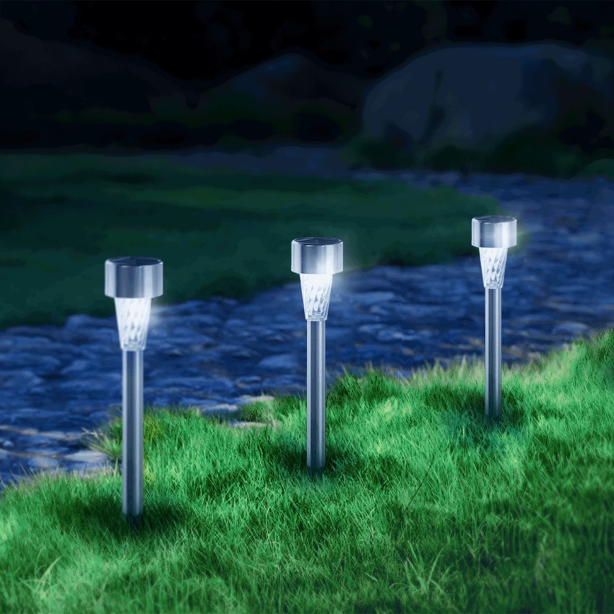 Aigostar - LED Solarna lampa LED/0,006W/1,2V 29,5 cm krom 6500K IP44