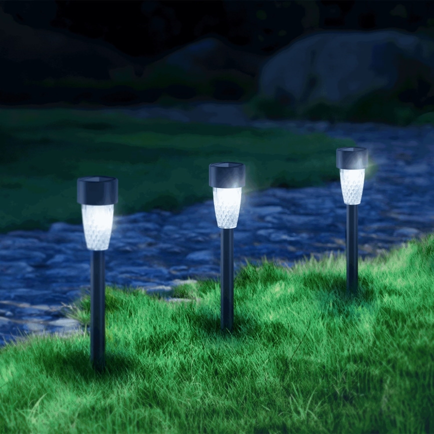 Aigostar - LED Solarna lampa LED/0,006W/1,2V 29,7 cm crno 6500K IP44