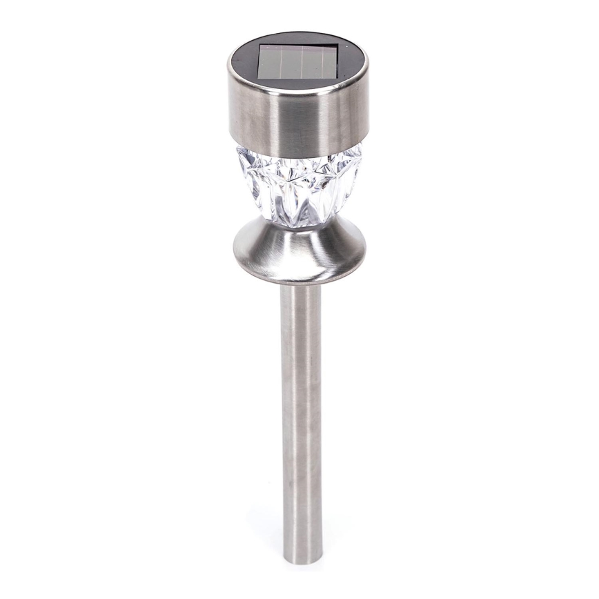 Aigostar - LED solarna lampa LED/0,006W/1,2V 35,5cm mat hrom 100 mAh 3000K IP44
