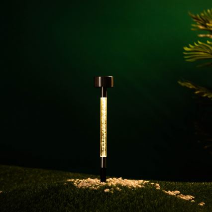 Aigostar - LED solarna lampa LED/0,006W/1,2V 36,7 cm mat hrom 2700K 40 mAh IP44