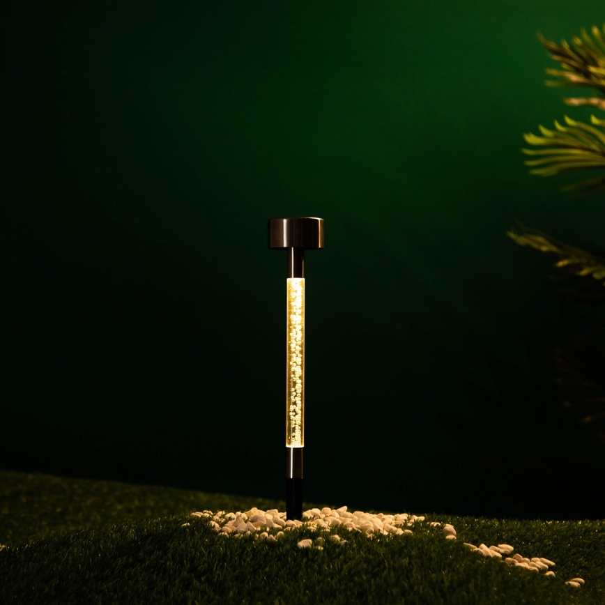 Aigostar - LED solarna lampa LED/0,006W/1,2V 36,7 cm mat hrom 2700K 40 mAh IP44