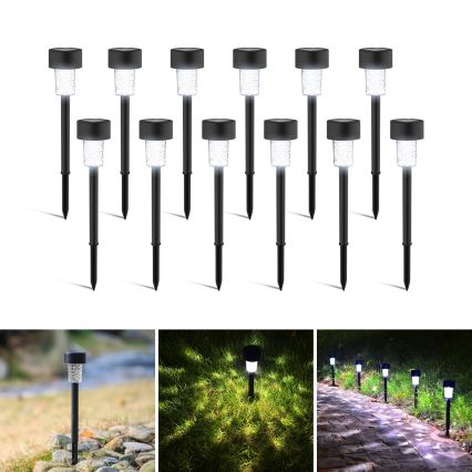 Aigostar - LED Solarna lampa LED/0,06W/2V 32,7 cm 6500K IP44 crno
