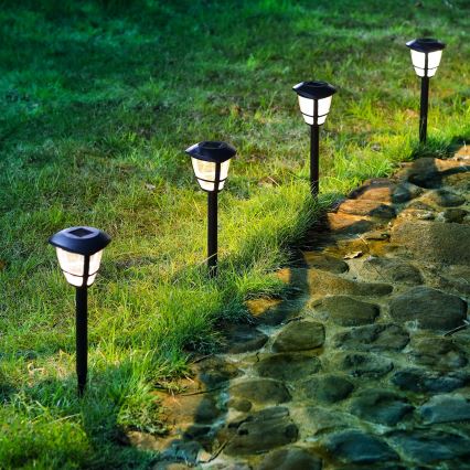Aigostar - LED Solarna lampa LED/0,06W/2V 33,8 cm 6500K IP44 crno