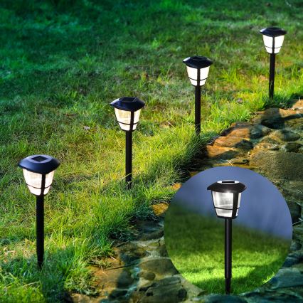 Aigostar - LED Solarna lampa LED/0,06W/2V 33,8 cm 6500K IP44 crno