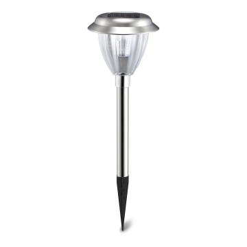 Aigostar - LED Solarna lampa LED/0,08W/2V 30,4 cm 6500K IP44 krom
