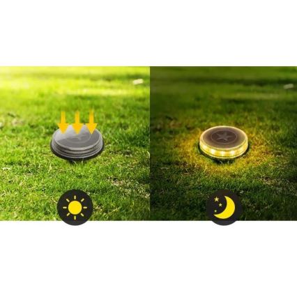 Aigostar - LED Solarna lampa LED/0,6W/5,5V 24,5 cm 500 mAh 3200K IP66 crno