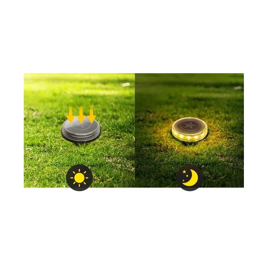 Aigostar - LED Solarna lampa LED/0,6W/5,5V 24,5 cm 500 mAh 3200K IP66 crno