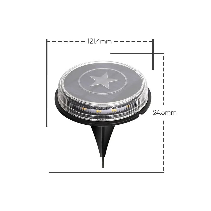 Aigostar - LED Solarna lampa LED/0,6W/5,5V 24,5 cm 500 mAh 3200K IP66 crno