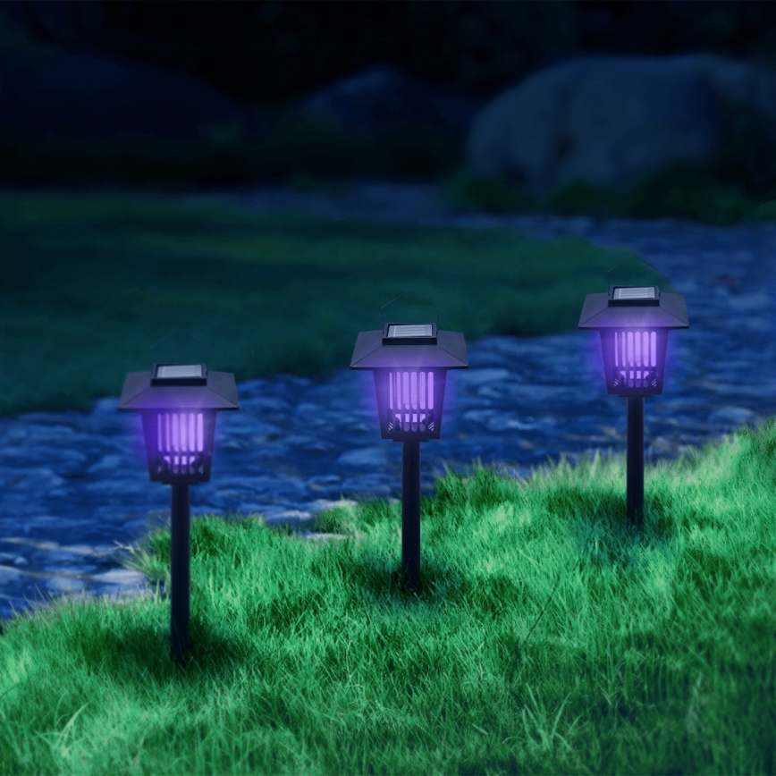 Aigostar - LED Solarna lampa sa zamkom za insekte LED/0,03W/1,2V 55,2cm crno 6500K IP44
