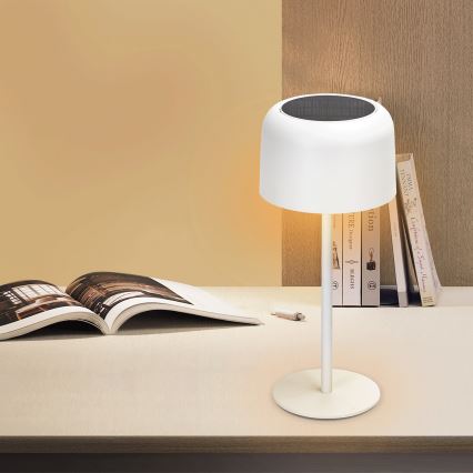 Aigostar - LED Solarna prigušivi punjiva stona lampa LED/3W/5V 2200mAh bela IP54