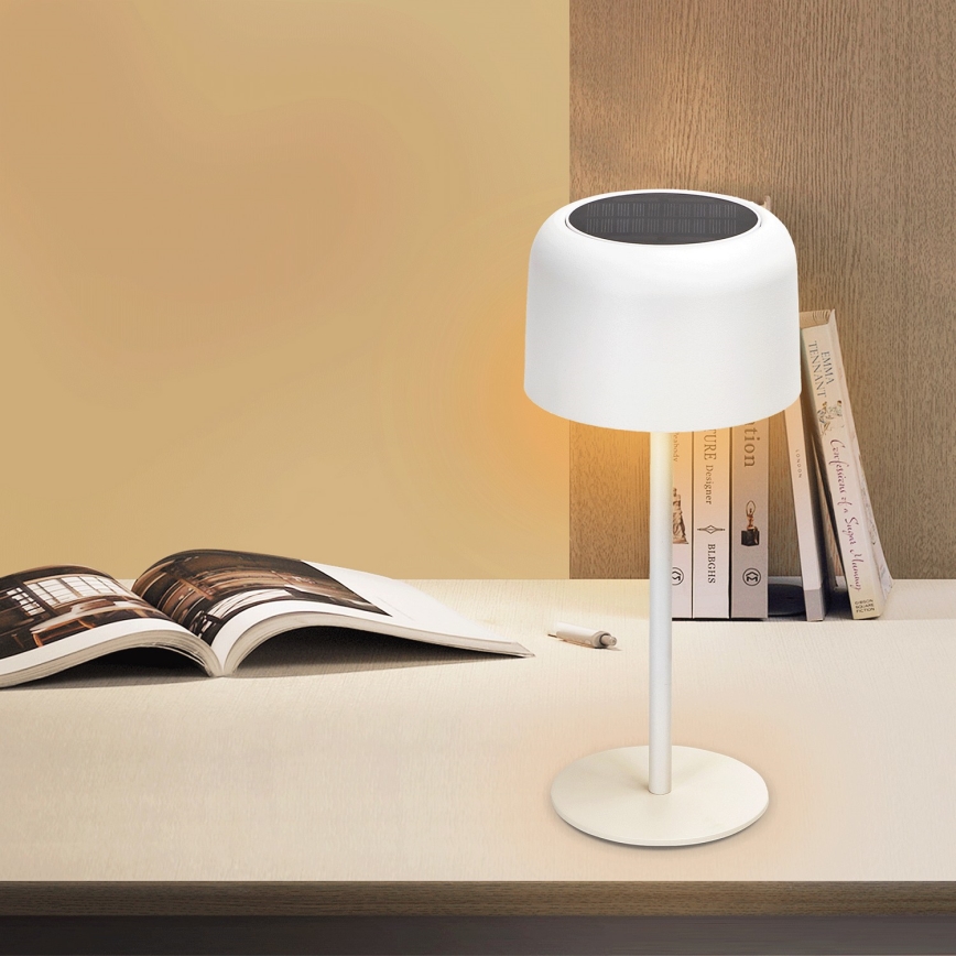 Aigostar - LED Solarna prigušivi punjiva stona lampa LED/3W/5V 2200mAh bela IP54