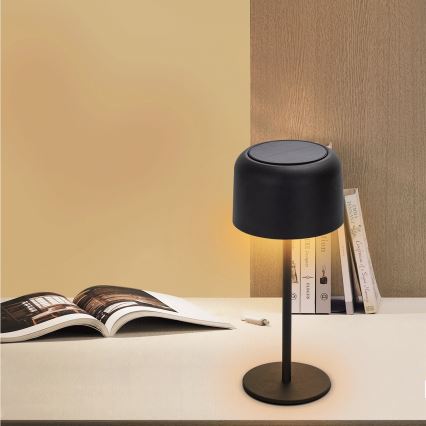 Aigostar - LED Solarna prigušivi punjiva  stona lampa LED/3W/5V 2200mAh crno IP54