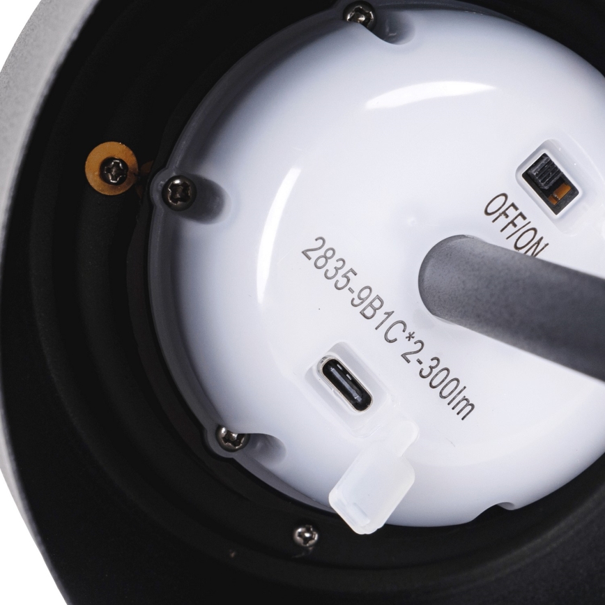Aigostar - LED Solarna prigušivi punjiva  stona lampa LED/3W/5V 2200mAh crno IP54