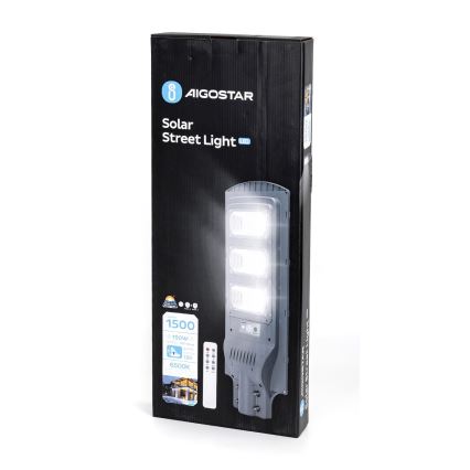 Aigostar - LED Solarna ulična svetiljka sa senzorom LED/150W/3,2V 15000mAh IP65 6500K + Daljinski upravljač