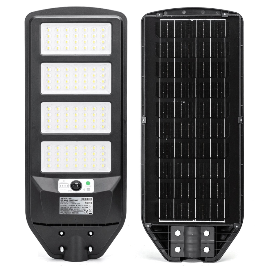 Aigostar - LED Solarna ulična svetiljka sa senzorom LED/200W/3,2V 12000mAh IP65 6500K + Daljinski upravljač