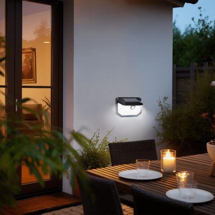 Aigostar - LED Solarna zidna lampa sa senzorom LED/0,8W/5,5V 6500K IP65