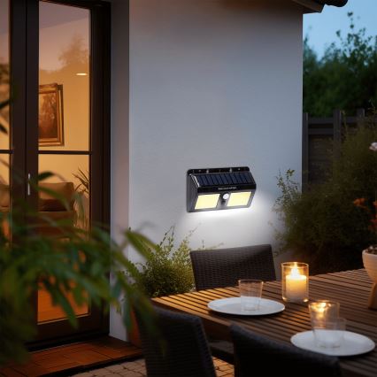 Aigostar - LED Solarna zidna lampa sa senzorom LED/20W/5,5V 2400 mAh 6500K IP65