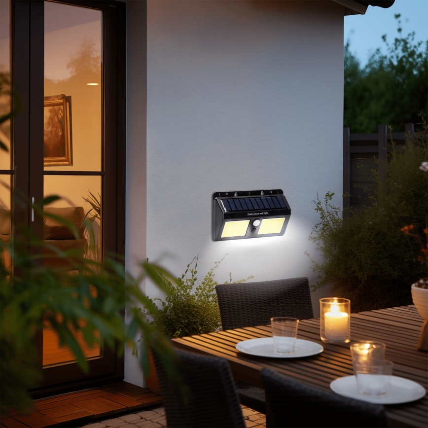 Aigostar - LED Solarna zidna lampa sa senzorom LED/20W/5,5V 2400 mAh 6500K IP65