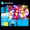 Aigostar - LED Solarne božićne lampice 100xLED/8 funkcije 12m IP65 šareni
