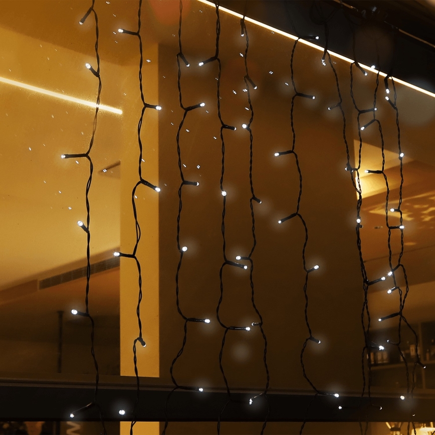 Aigostar - LED Solarne božićne lampice 100xLED/8 funkcije 4x1m IP65 hladna bela