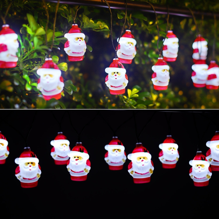 Aigostar - LED Solarne božićne lampice 10xLED/3,8 m IP44 hladna bela 400 mAh