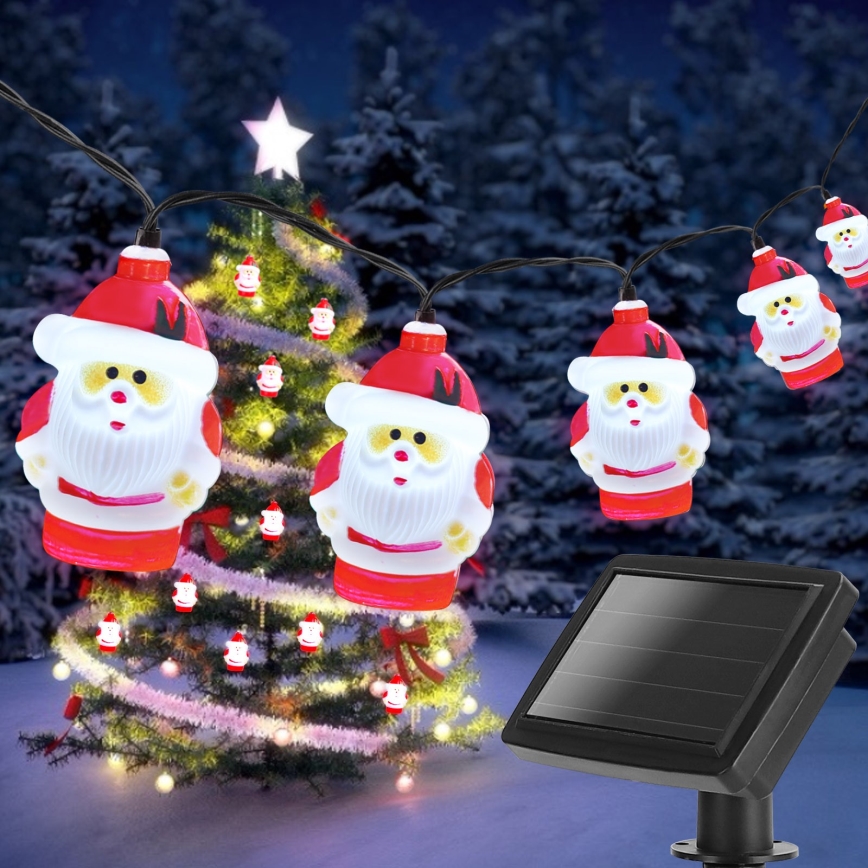 Aigostar - LED Solarne božićne lampice 10xLED/3,8 m IP44 hladna bela 400 mAh