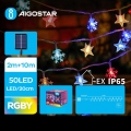 Aigostar - LED Solarne božićne lampice 50xLED/8 funkcije 800 mAh 12m IP65 šareni