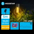Aigostar - LED Solarni dekorativni lanac 10xLED/8 funkcije 5,5m IP65 topla bela 500 mAh