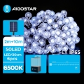 Aigostar - LED Solarni dekorativni lanac 50xLED/8 funkcije 12m IP65 hladna bela 800 mAh