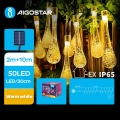 Aigostar - LED Solarni dekorativni lanac 50xLED/8 funkcije 12m IP65 topla bela 800 mAh