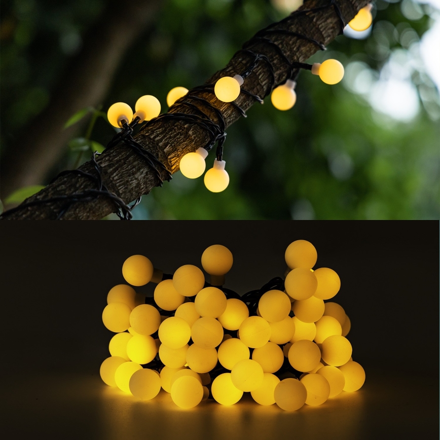 Aigostar - LED Solarni dekorativni lanac 50xLED/8 funkcije 12m IP65 topla bela