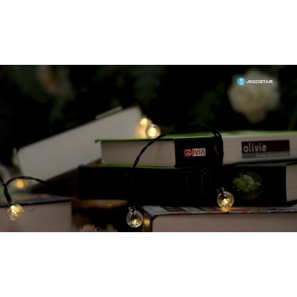 Aigostar - LED Solarni dekorativni lanac 50xLED/8 funkcije 12m IP65 800 mAh topla bela