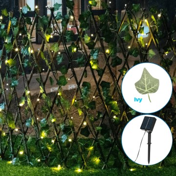 Aigostar - LED solarni lanac 102xLED/2x0,7m IP65 topla bela ivy