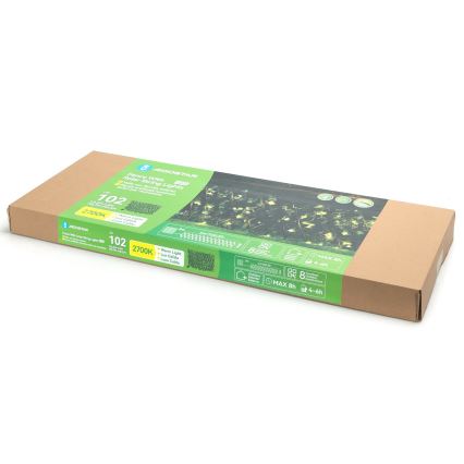 Aigostar - LED solarni lanac 102xLED/2x0,7m IP65 topla bela ivy