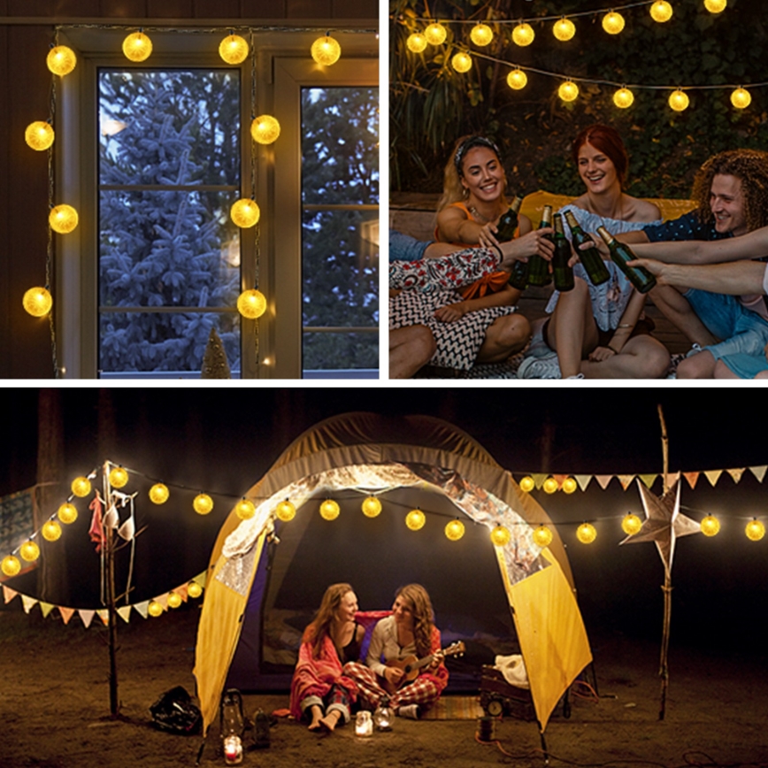 Aigostar - LED Solarni lanac 10xLED/3,8m IP44 topla bela