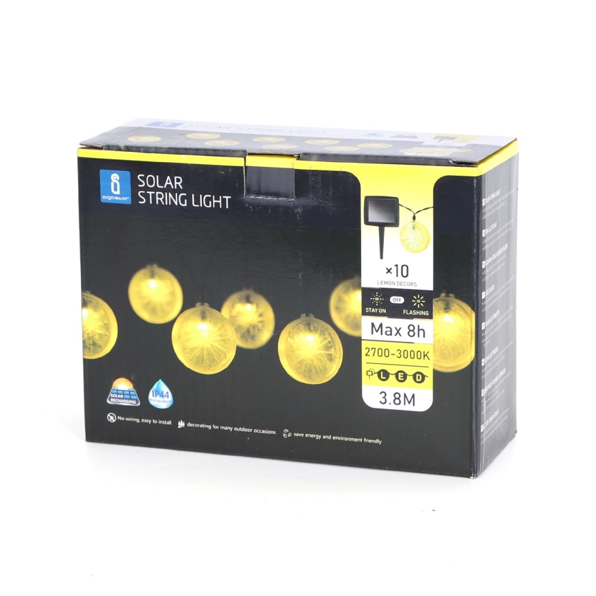 Aigostar - LED Solarni lanac 10xLED/3,8m IP44 topla bela