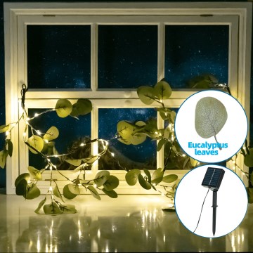 Aigostar - LED solarni lanac 110xLED/4m IP65 topla bela eukaliptus
